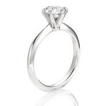Andrea Round Cut Lab Grown Diamond Platinum Engagement Ring - View 3