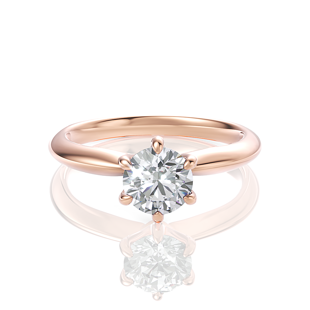 Andrea Round Cut Lab Grown Diamond 18Kt Rose Gold Engagement Ring