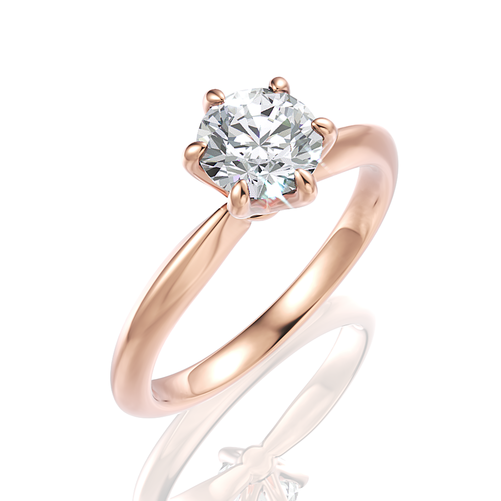 Andrea 18Kt Rose Gold Round Cut Engagement Ring – HS Foster