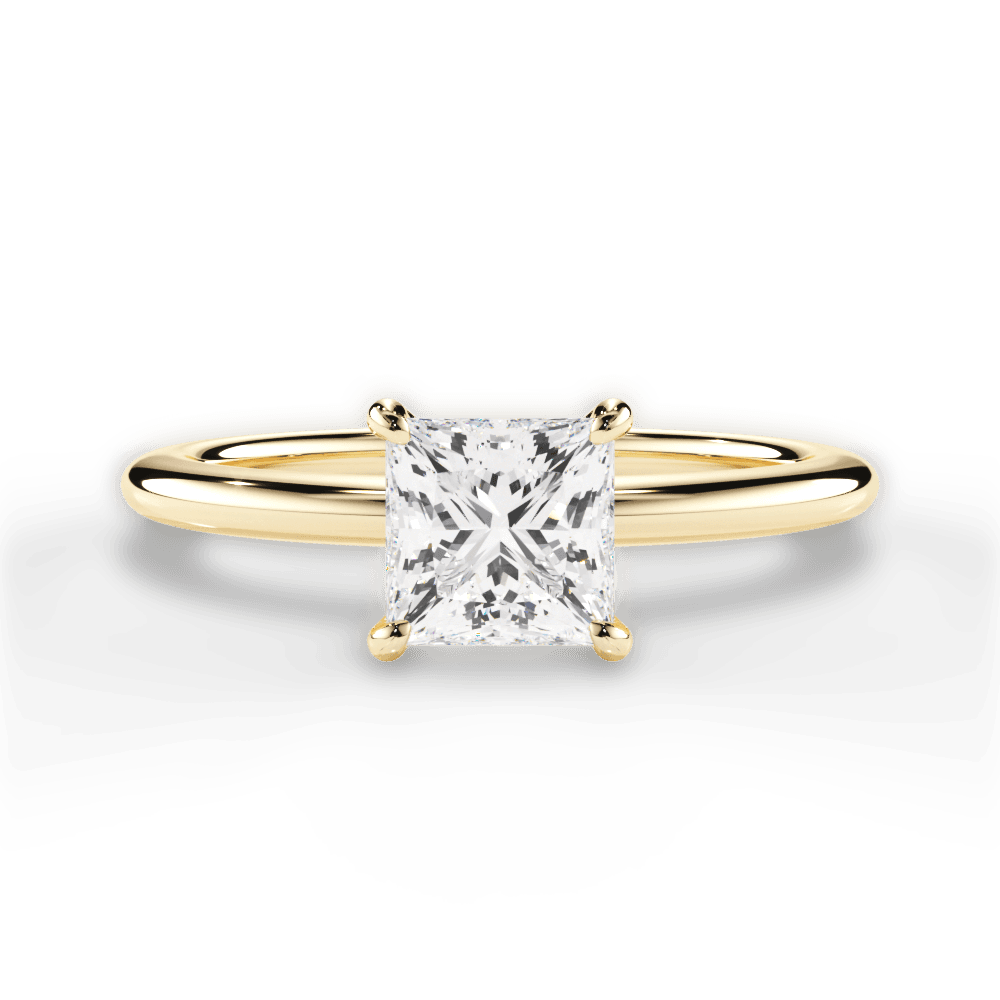 Allison Princess Cut Lab Grown Diamond 18Kt Yellow Gold Engagement Ring