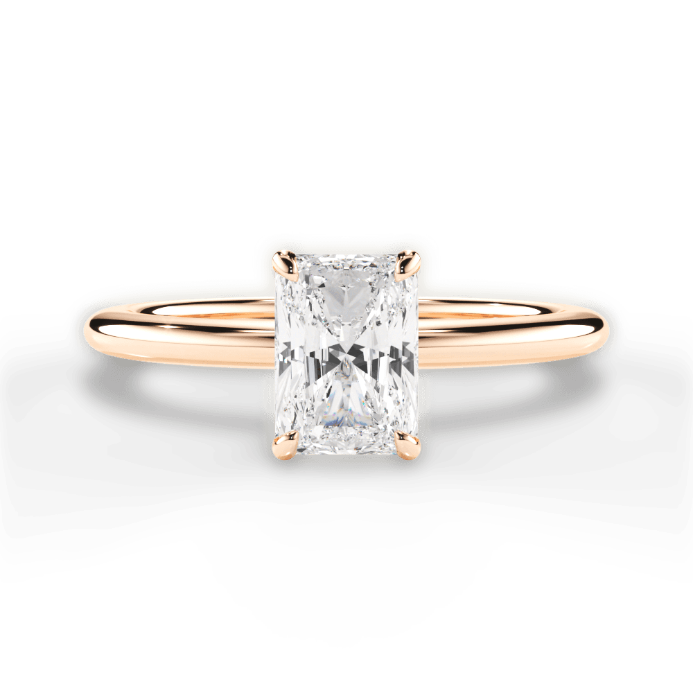 Allison Radiant Cut Lab Grown Diamond 18Kt Rose Gold Engagement Ring