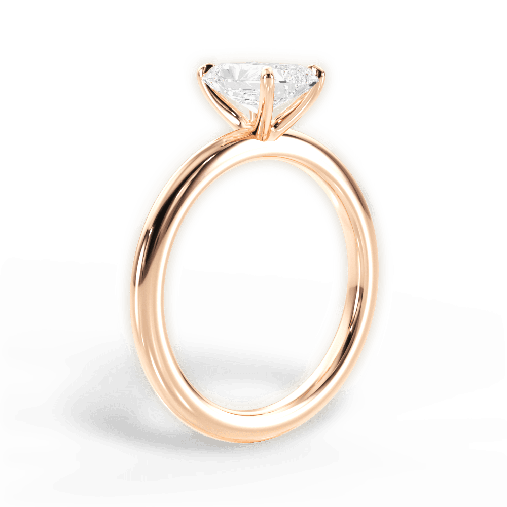 Allison Radiant Cut Lab Grown Diamond 18Kt Rose Gold Engagement Ring - View 4