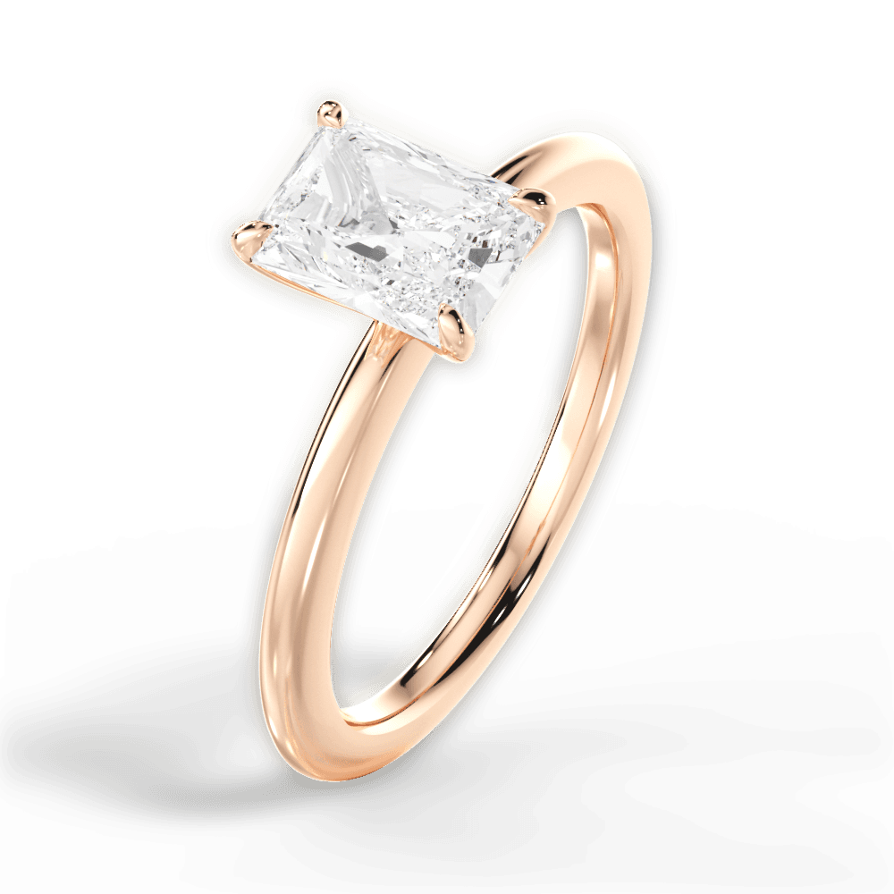 Allison Radiant Cut Lab Grown Diamond 18Kt Rose Gold Engagement Ring - View 2