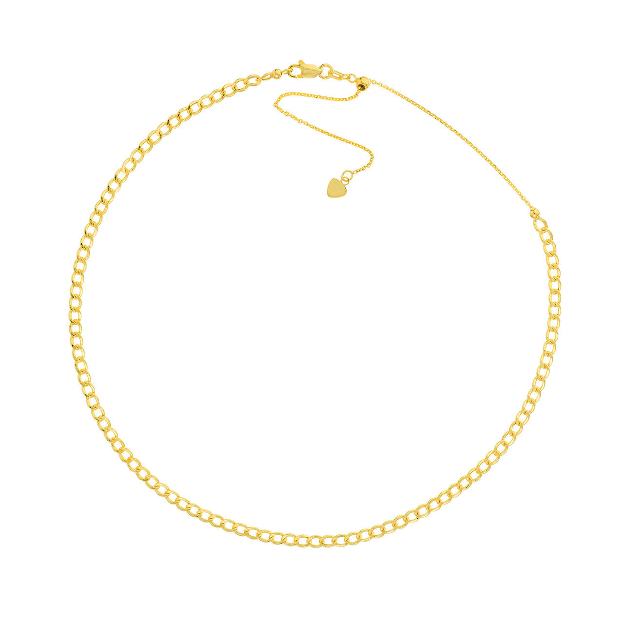 14kt Yellow Gold Cuban Curb Chain Adjustable Choker
