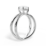 Ada Asscher Cut Lab Grown Diamond 14Kt White Gold Engagement Ring - View 3