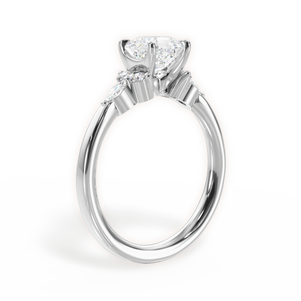 Cynthia Asscher Cut Lab Grown Diamond 14Kt White Gold Engagement Ring - View 2