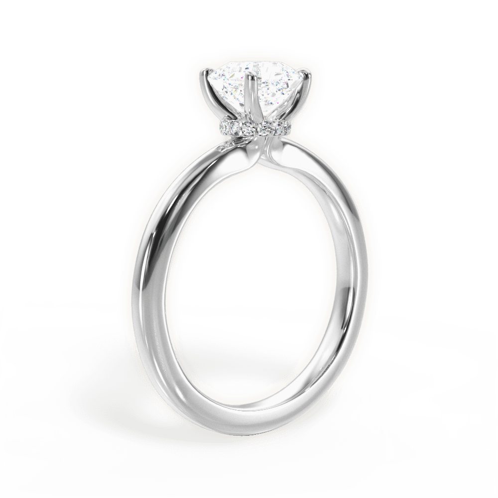 Cara Asscher Cut Lab Grown Diamond Platinum Engagement Ring - View 2