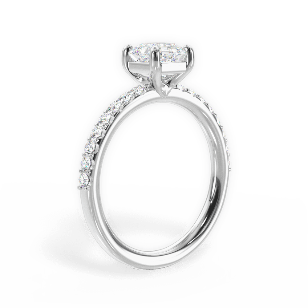 Elsie Asscher Cut Lab Grown Diamond 14Kt White Gold Engagement Ring - View 3