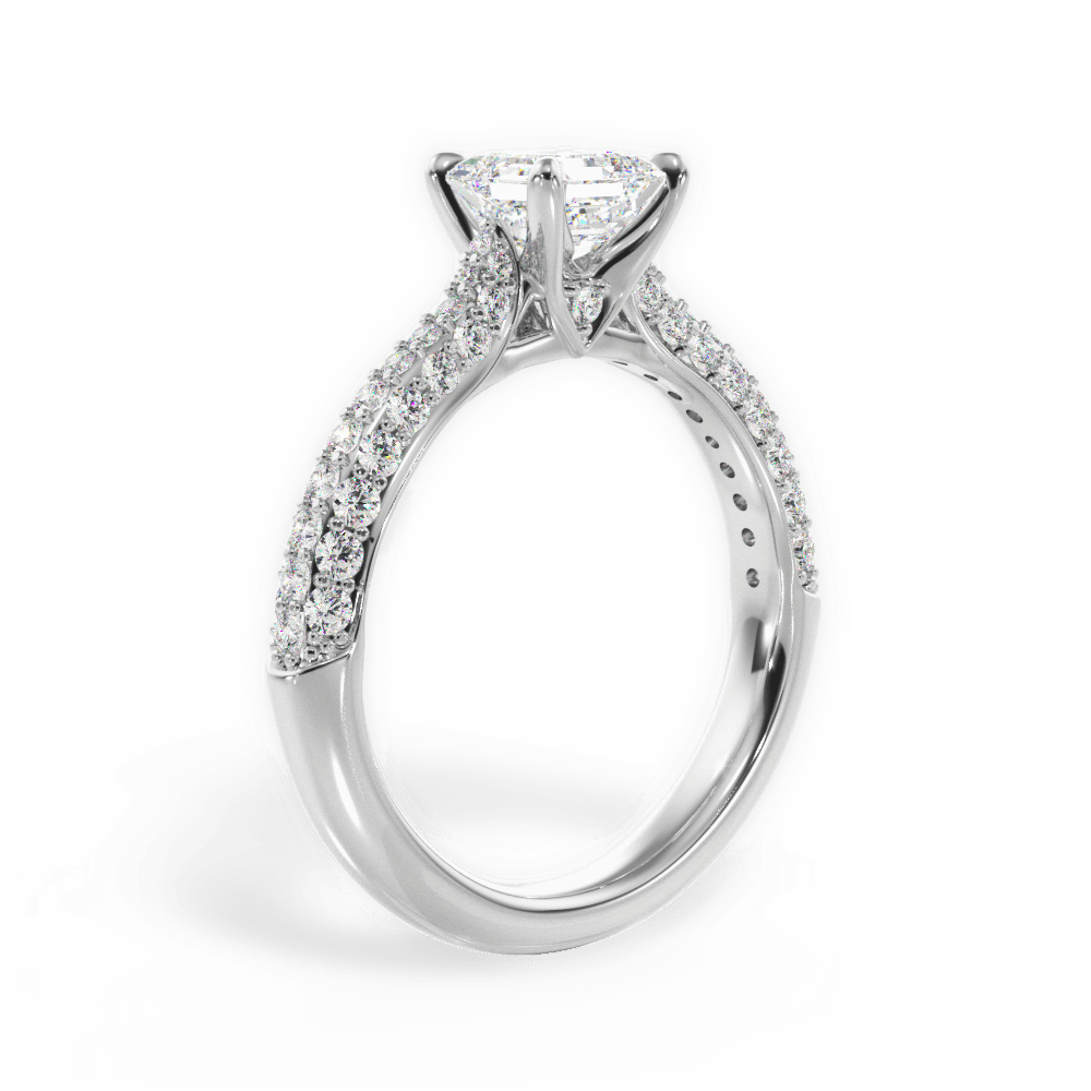 Kira Asscher Cut Lab Grown Diamond Platinum Engagement Ring - View 4
