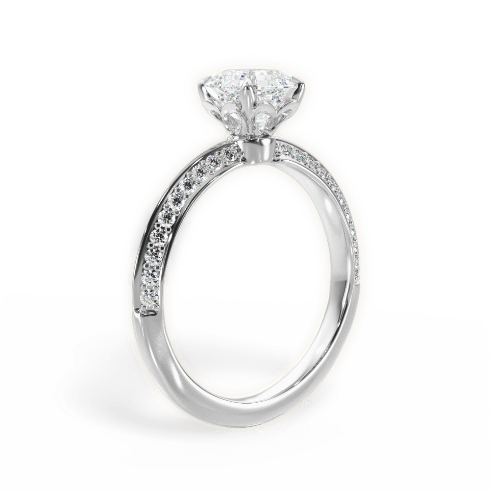 Gail Asscher Cut Lab Grown Diamond 14Kt White Gold Engagement Ring - View 2