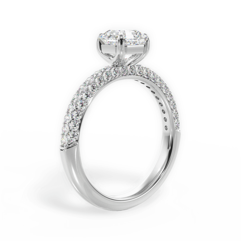 Kylie Asscher Cut Lab Grown Diamond Platinum Engagement Ring - View 2