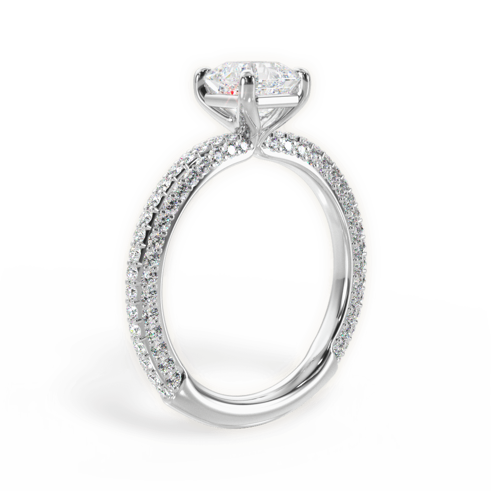 Kristen Asscher Cut Lab Grown Diamond 18Kt White Gold Engagement Ring - View 4
