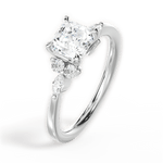 Cynthia Asscher Cut Lab Grown Diamond Platinum Engagement Ring - View 3