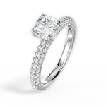 Kylie Asscher Cut Lab Grown Diamond Platinum Engagement Ring - View 3