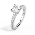 Joan Asscher Cut Lab Grown Diamond 18Kt White Gold Engagement Ring - View 2