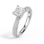 Kira Asscher Cut Lab Grown Diamond 18Kt White Gold Engagement Ring - View 2