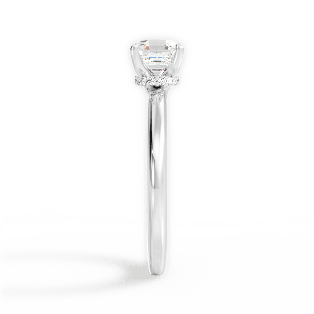 Cara Asscher Cut Lab Grown Diamond Platinum Engagement Ring - View 3