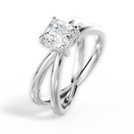 Ada Asscher Cut Lab Grown Diamond 18Kt White Gold Engagement Ring - View 2
