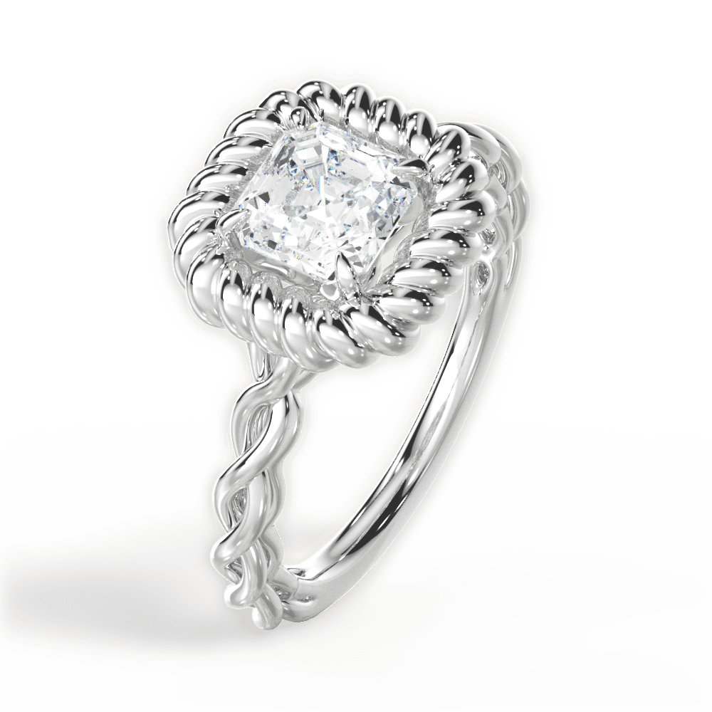 Belinda Asscher Cut Lab Grown Diamond 14Kt White Gold Engagement Ring - View 3