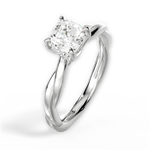 Bianca Asscher Cut Lab Grown Diamond 18Kt White Gold Engagement Ring - View 3