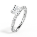 Kristen Asscher Cut Lab Grown Diamond 14Kt White Gold Engagement Ring - View 2