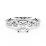 Kira Asscher Cut Lab Grown Diamond Platinum Engagement Ring