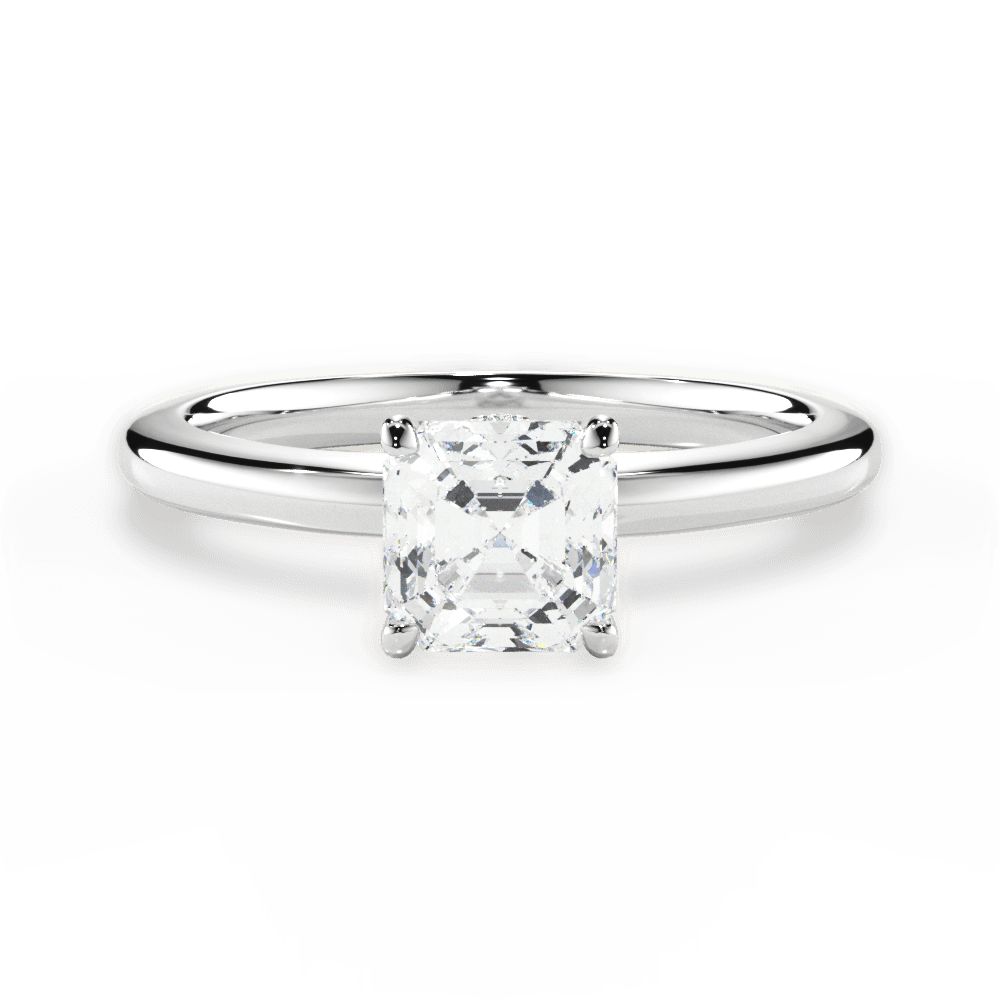 Cara Asscher Cut Lab Grown Diamond Platinum Engagement Ring