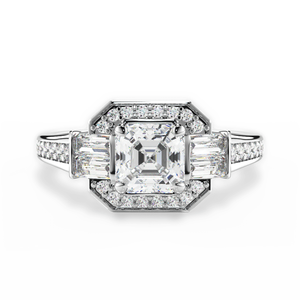 Katherine Asscher Cut Lab Grown Diamond Platinum Engagement Ring