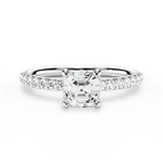 Elsie Asscher Cut Lab Grown Diamond 18Kt White Gold Engagement Ring