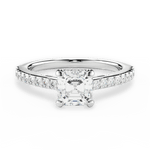 Joan Asscher Cut Lab Grown Diamond 18Kt White Gold Engagement Ring