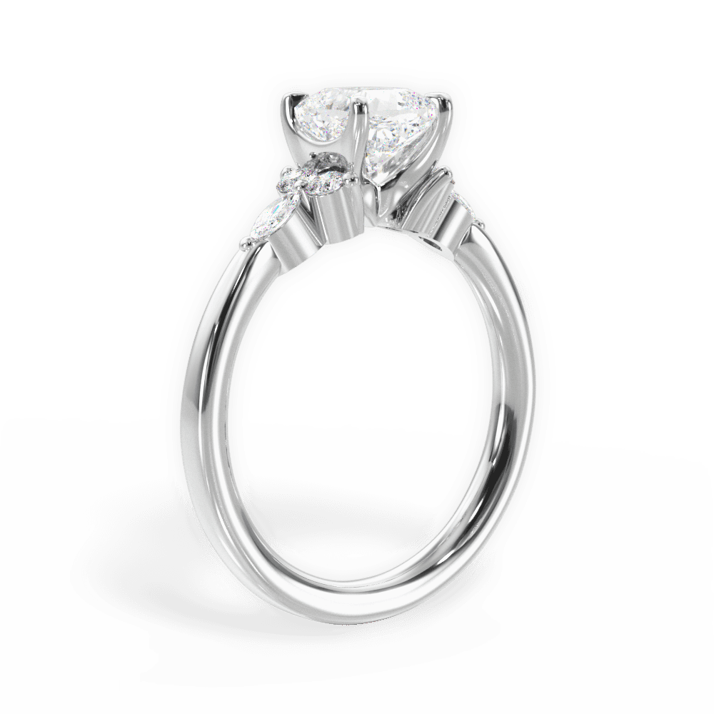 Cynthia Cushion Cut Lab Grown Diamond 14Kt White Gold Engagement Ring - View 4