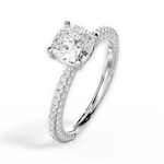 Kristen Cushion Cut Lab Grown Diamond 14Kt White Gold Engagement Ring - View 2