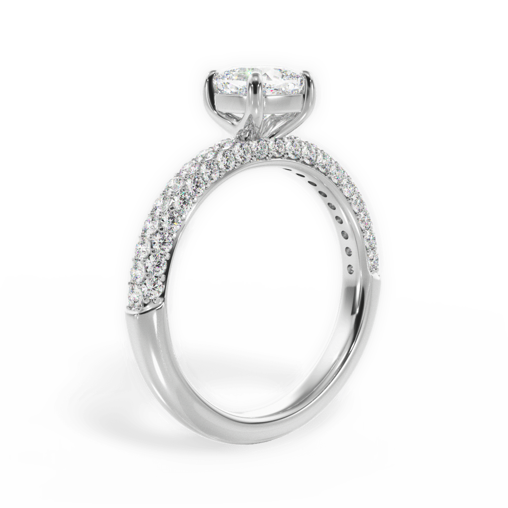 Kylie Cushion Cut Lab Grown Diamond 14Kt White Gold Engagement Ring - View 2