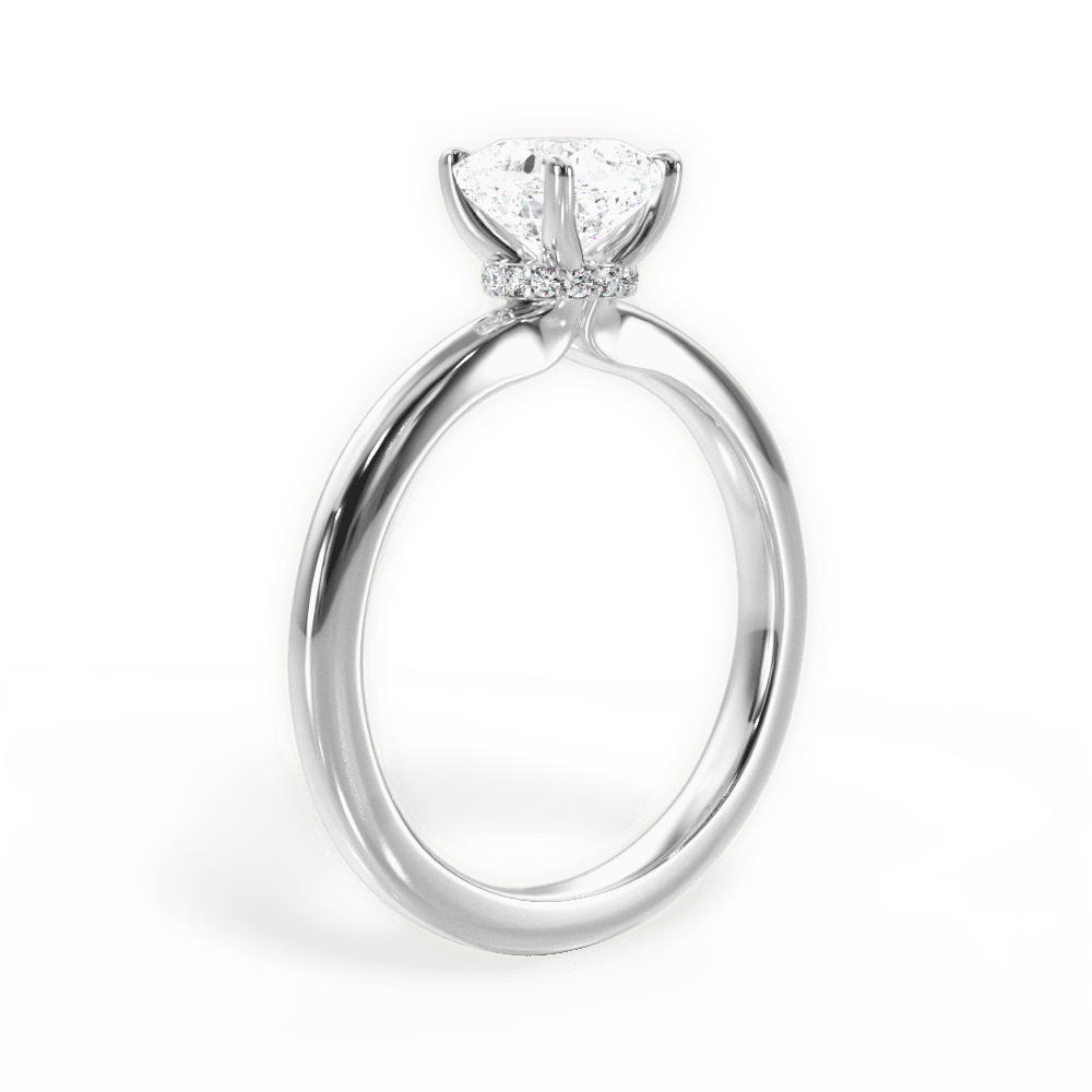 Cara Cushion Cut Lab Grown Diamond 14Kt White Gold Engagement Ring - View 2
