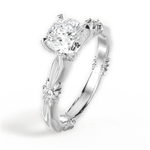 Claire Cushion Cut Lab Grown Diamond 14Kt White Gold Engagement Ring - View 4