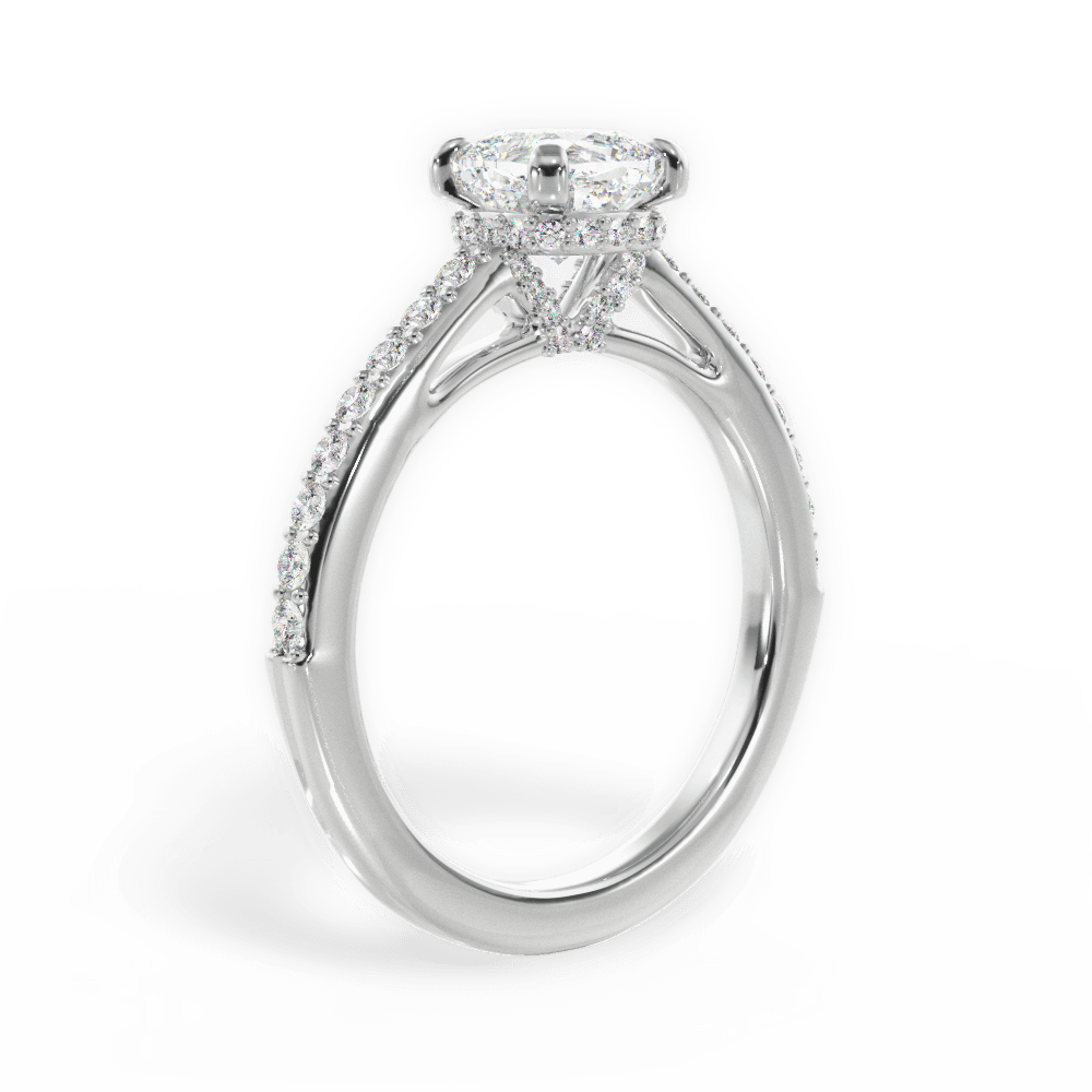 Joan Cushion Cut Lab Grown Diamond 18Kt White Gold Engagement Ring - View 3