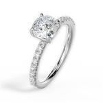 Elsie Cushion Cut Lab Grown Diamond Platinum Engagement Ring - View 2