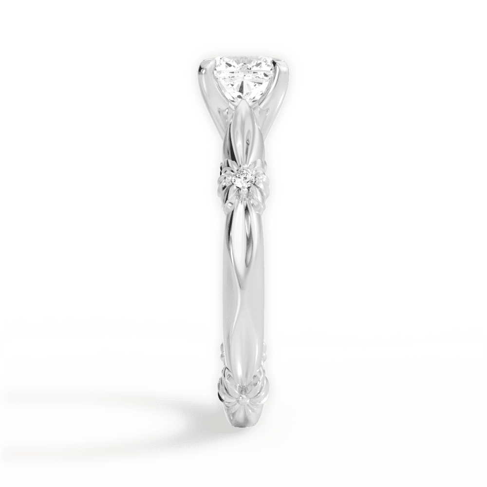 Claire Cushion Cut Lab Grown Diamond 14Kt White Gold Engagement Ring - View 3