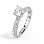 Kira Cushion Cut Lab Grown Diamond Platinum Engagement Ring - View 3