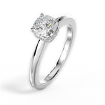 Brianna Cushion Cut Lab Grown Diamond 18Kt White Gold Engagement Ring - View 4