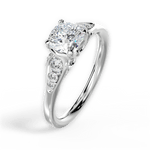 Cecilia Cushion Cut Lab Grown Diamond 18Kt White Gold Engagement Ring - View 3