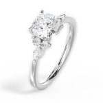 Cynthia Cushion Cut Lab Grown Diamond 18Kt White Gold Engagement Ring - View 3