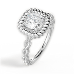 Belinda Cushion Cut Lab Grown Diamond 14Kt White Gold Engagement Ring - View 4