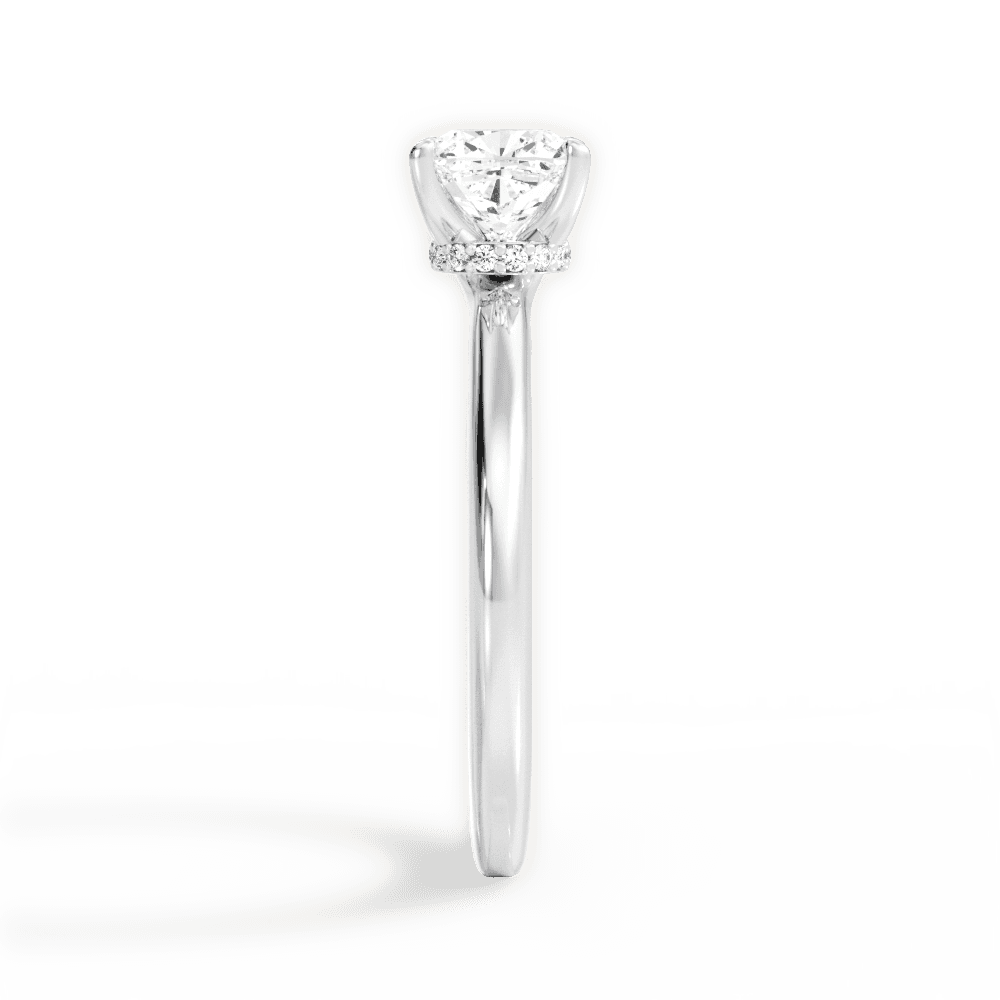 Cara Cushion Cut Lab Grown Diamond 14Kt White Gold Engagement Ring - View 3