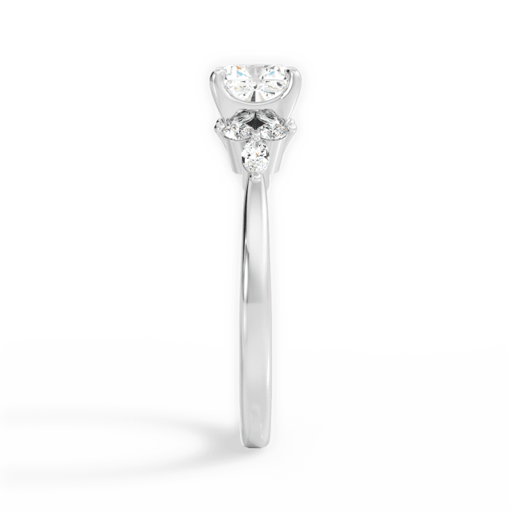 Cynthia Cushion Cut Lab Grown Diamond 18Kt White Gold Engagement Ring - View 2