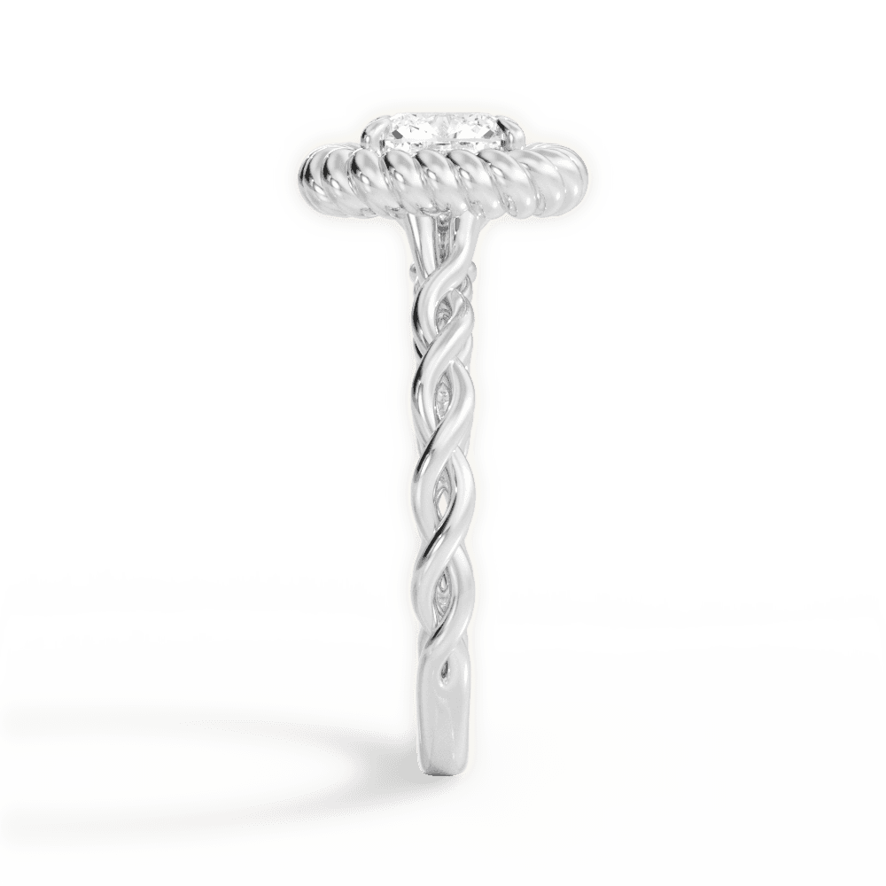 Belinda Cushion Cut Lab Grown Diamond 14Kt White Gold Engagement Ring - View 2