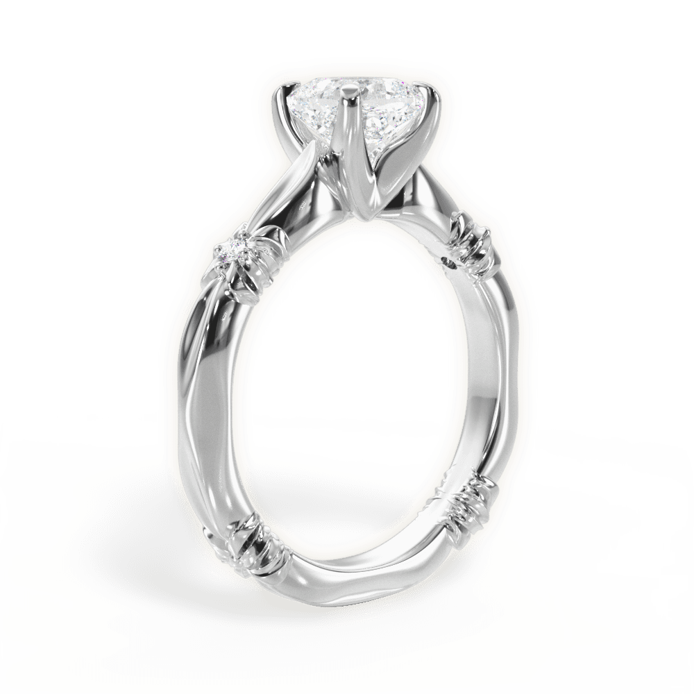 Claire Cushion Cut Lab Grown Diamond 14Kt White Gold Engagement Ring - View 2