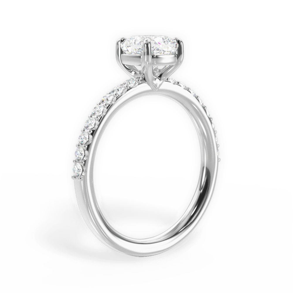 Elsie Cushion Cut Lab Grown Diamond 18Kt White Gold Engagement Ring - View 4