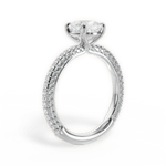 Kristen Cushion Cut Lab Grown Diamond Platinum Engagement Ring - View 3