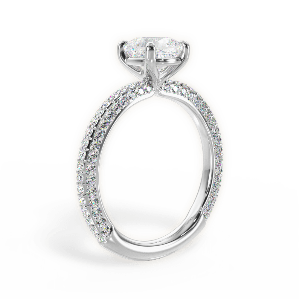 Kristen Cushion Cut Lab Grown Diamond 18Kt White Gold Engagement Ring - View 3